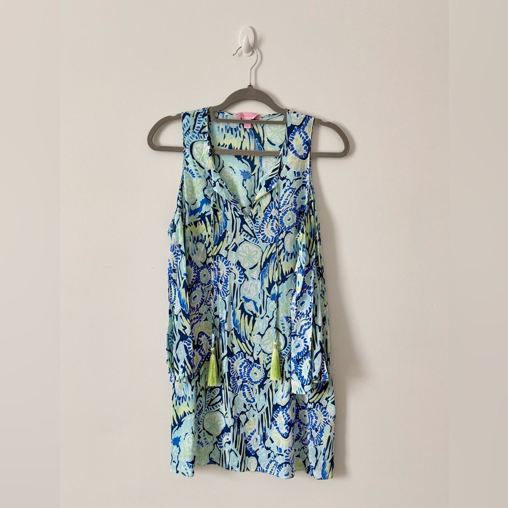 Lilly Pulitzer Blue and Green Swim Coverup
